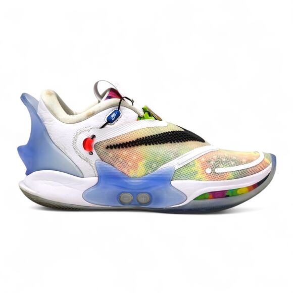 Nike Adapt BB 2.0 Tie-Dye BQ5397-100 Mesh Sneaker Multicolor US 10 - Preowned - Picture 2 of 6